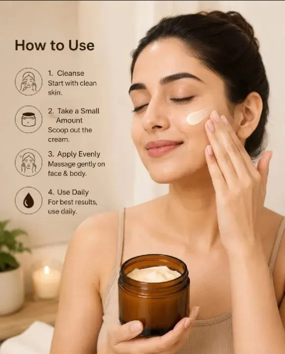 Whitening Cream | Face & Body Moisturizing Cream | Herbal Skin Care Cream | Brightening & Glowing